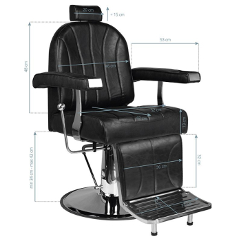 HAIR SYSTEM FOTEL BARBERSKI SM138 CZARNY